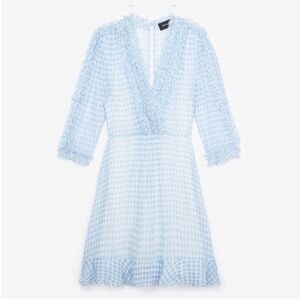 The Kooples White Gingham Silk Dress